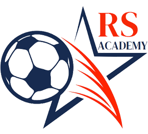 Logo of RS Academy featuring a soccer ball and star design, representing football training and development.